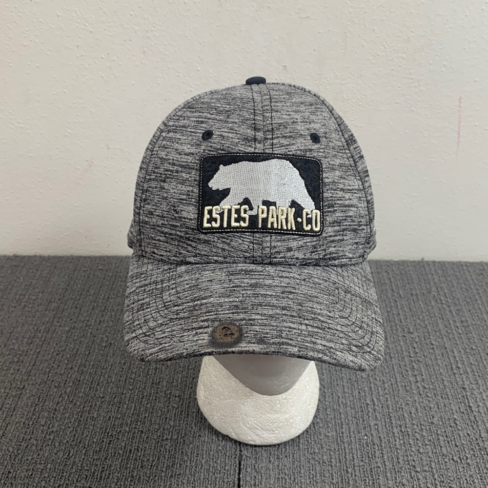 Estes Park Colorado Fitted Hat Mens Size S/M Gray Black Space Dyed The Game